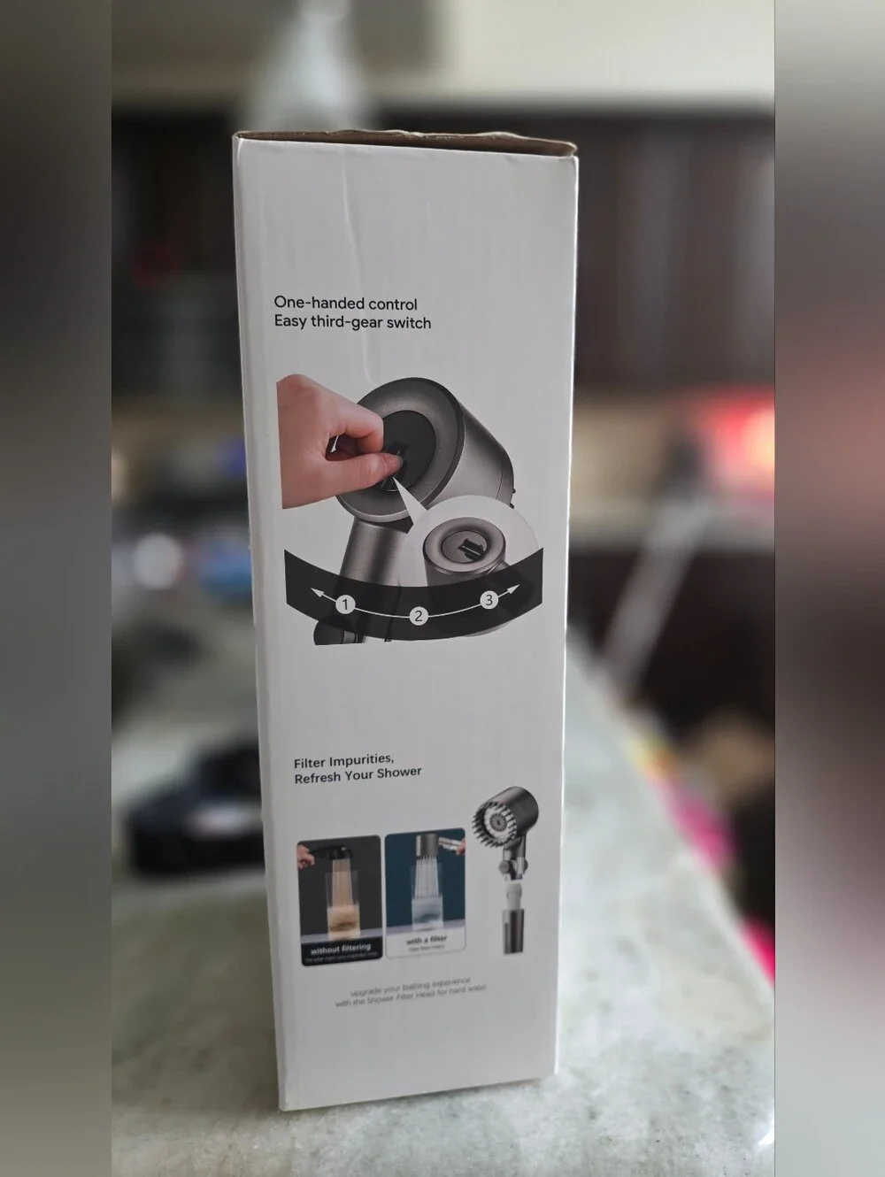 HOTIMO Filtered Handheld Shower Head – 3 Spray Model